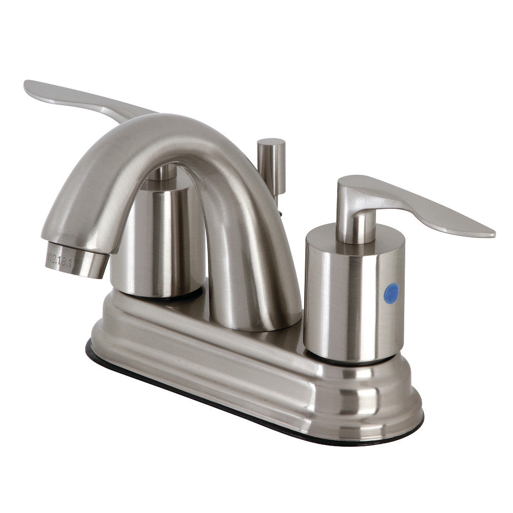 Kingston Brass KB8615SVL Two-Handle 3-Hole Deck Mount 4" Centerset Bathroom Faucet with Retail Pop-Up