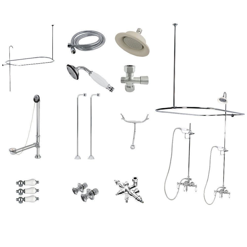 Vintage Down Spout Clawfoot Tub Faucet Package