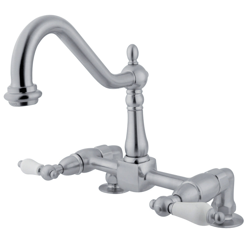 Kingston Brass KS1142PL Heritage Two-Handle Bridge Kitchen Faucet