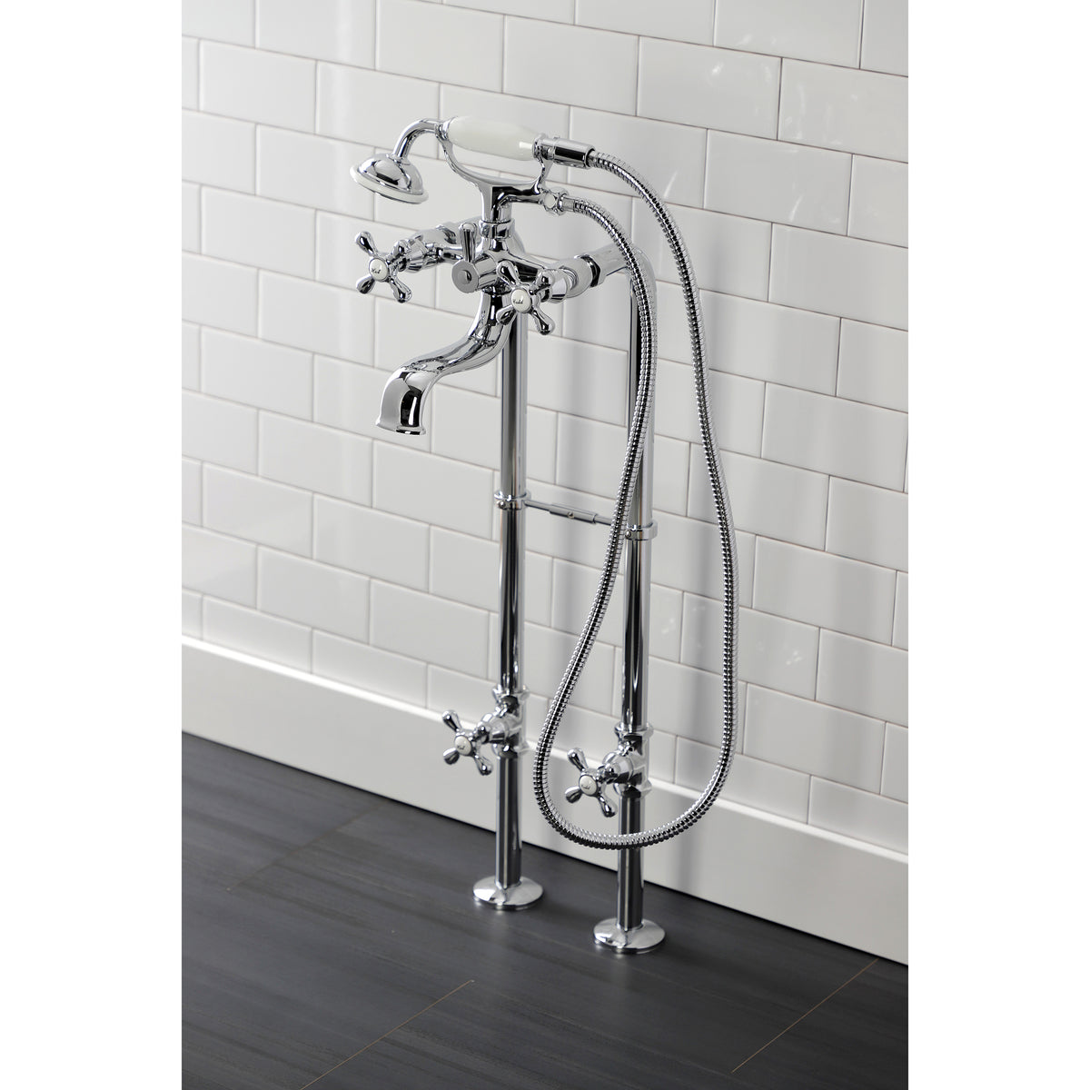 Kingston Freestanding Clawfoot Tub Faucet Package with Supply Line