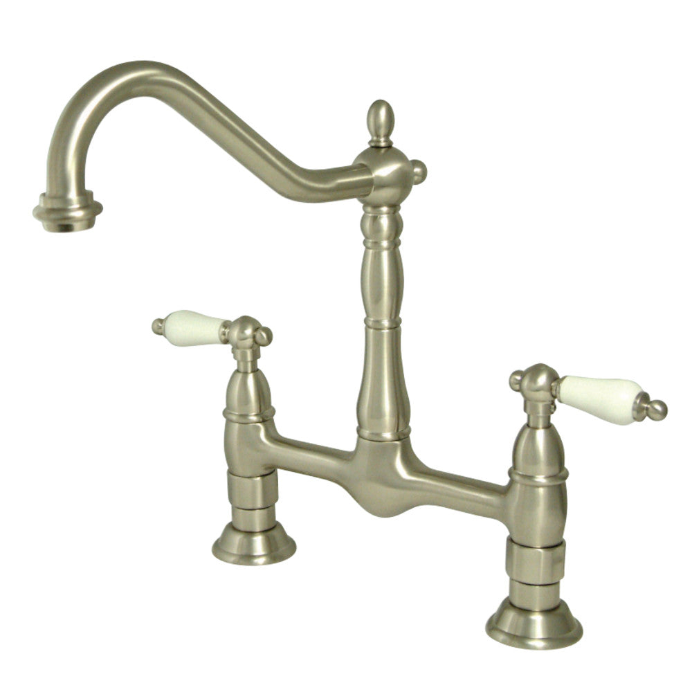 Kingston Brass KS1171PL Heritage Bridge Kitchen Faucet