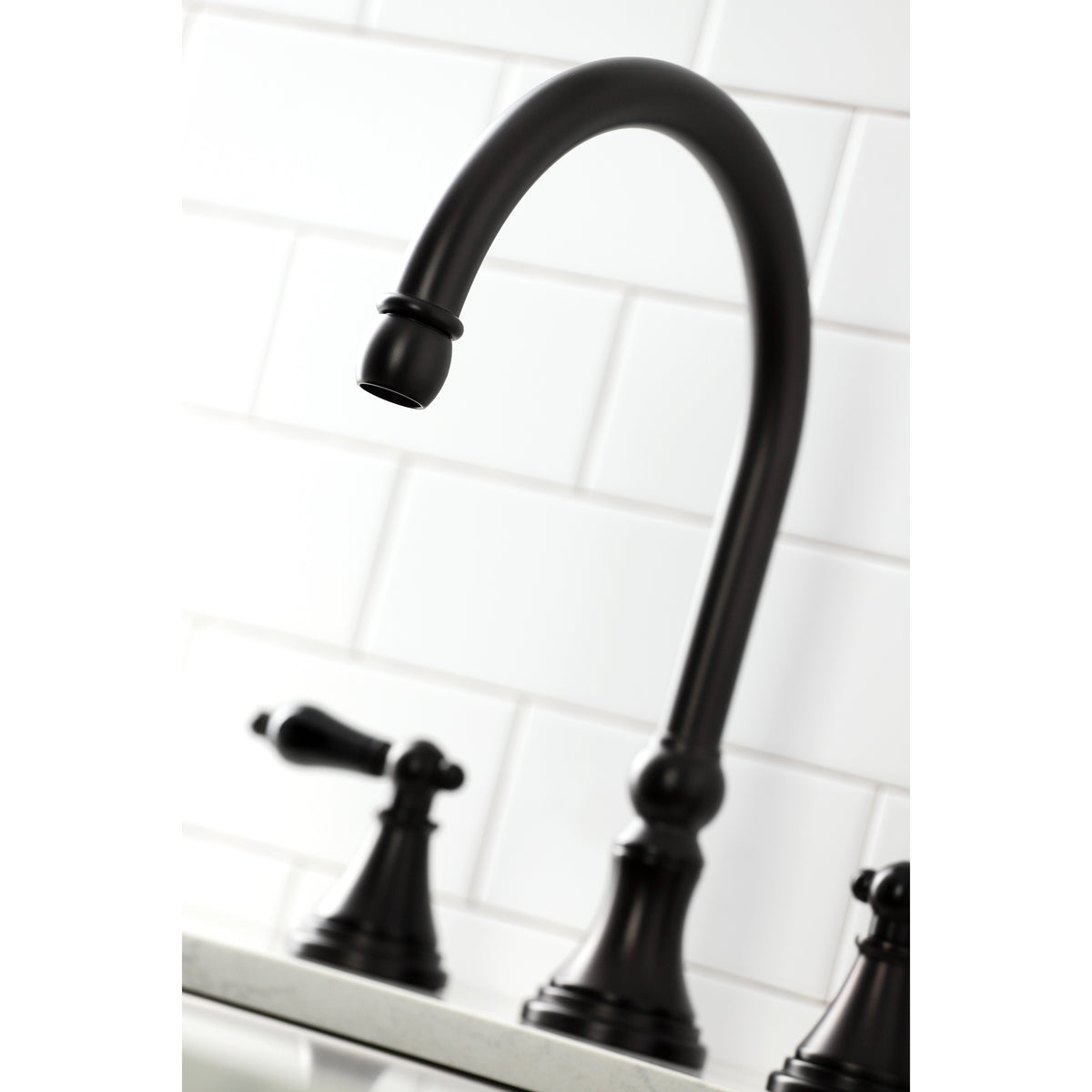 Kingston Brass KS2792PKLBS Duchess Widespread Kitchen Faucet with Brass Sprayer