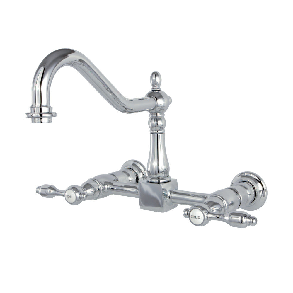 Kingston Brass KS1240TAL Tudor Wall Mount Bridge Kitchen Faucet