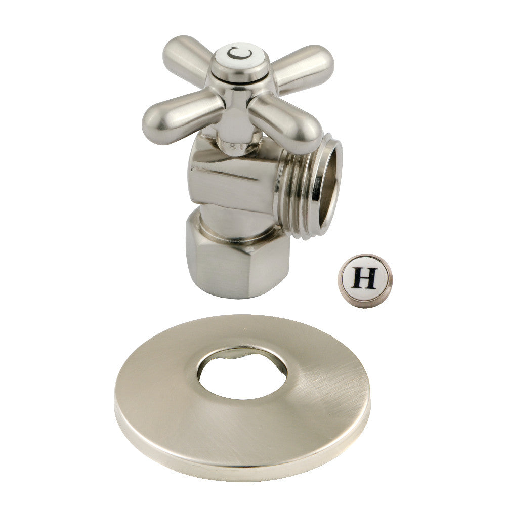 Kingston Brass 1/2-Inch IPS X 3/4-Inch Hose Thread Quarter-Turn Angle Stop Valve with Flange
