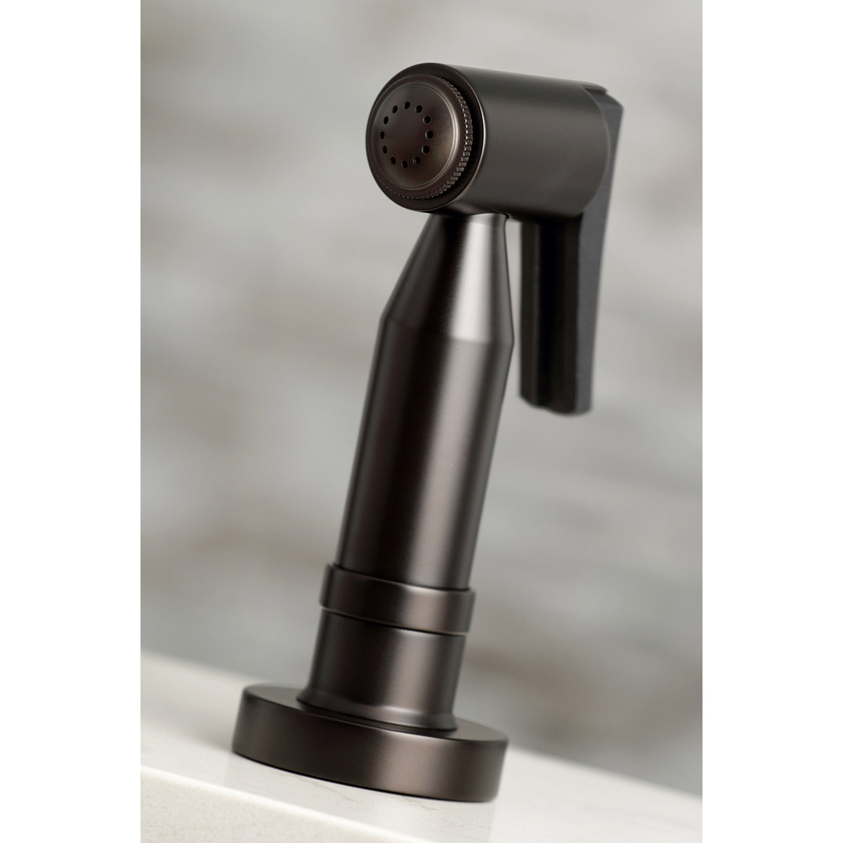 Kingston Brass KS8288DKLBS Concord Two-Handle Bridge Kitchen Faucet with Brass Side Sprayer