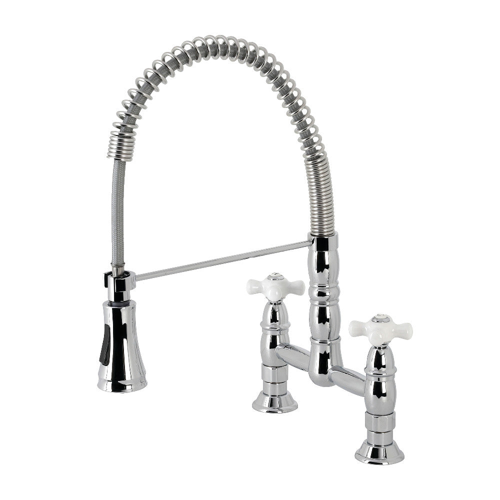 Gourmetier GS1278PX Heritage Two-Handle Deck-Mount Pull-Down Sprayer Kitchen Faucet