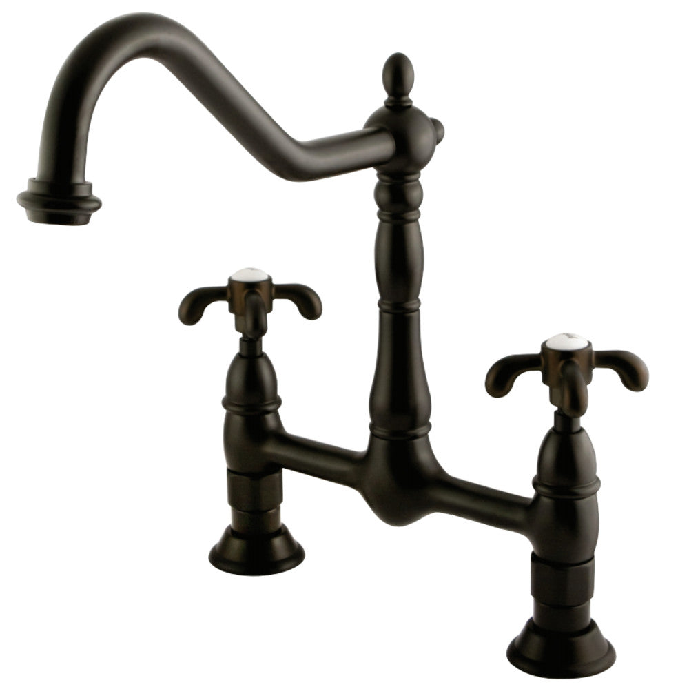 Kingston Brass KS1175TX French Country Bridge Kitchen Faucet