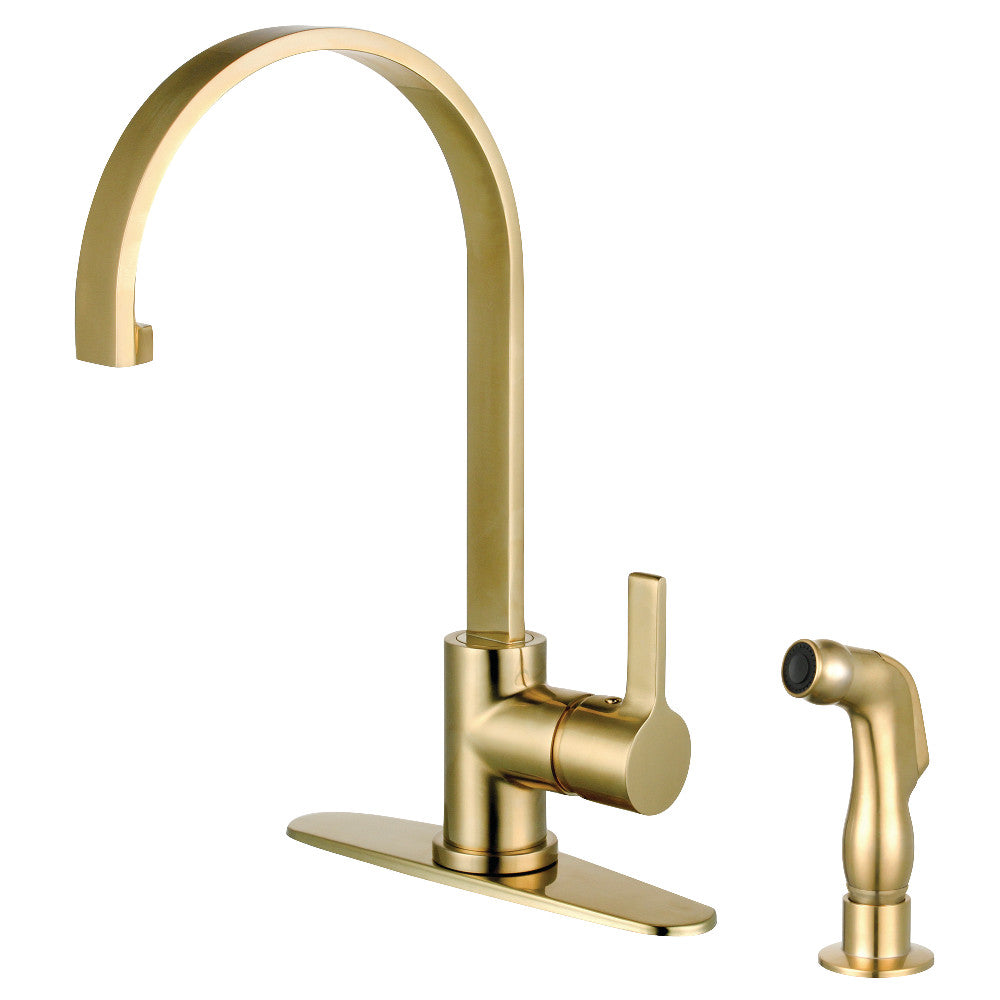 Gourmetier LS8713CTLSP Continental Single-Handle Kitchen Faucet with Side Sprayer