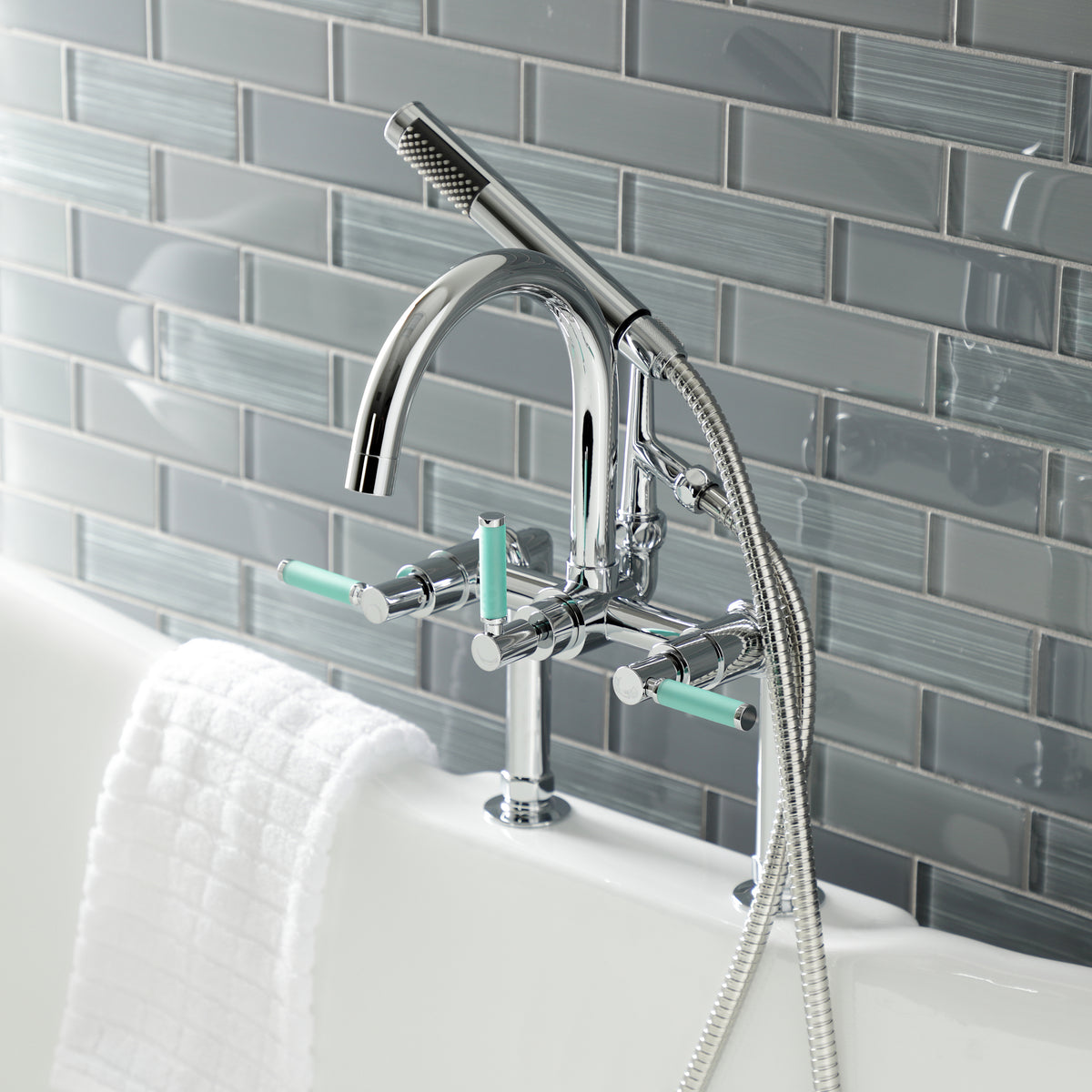 Aqua Vintage Kaiser 7-Inch Deck Mount Clawfoot Tub Faucet