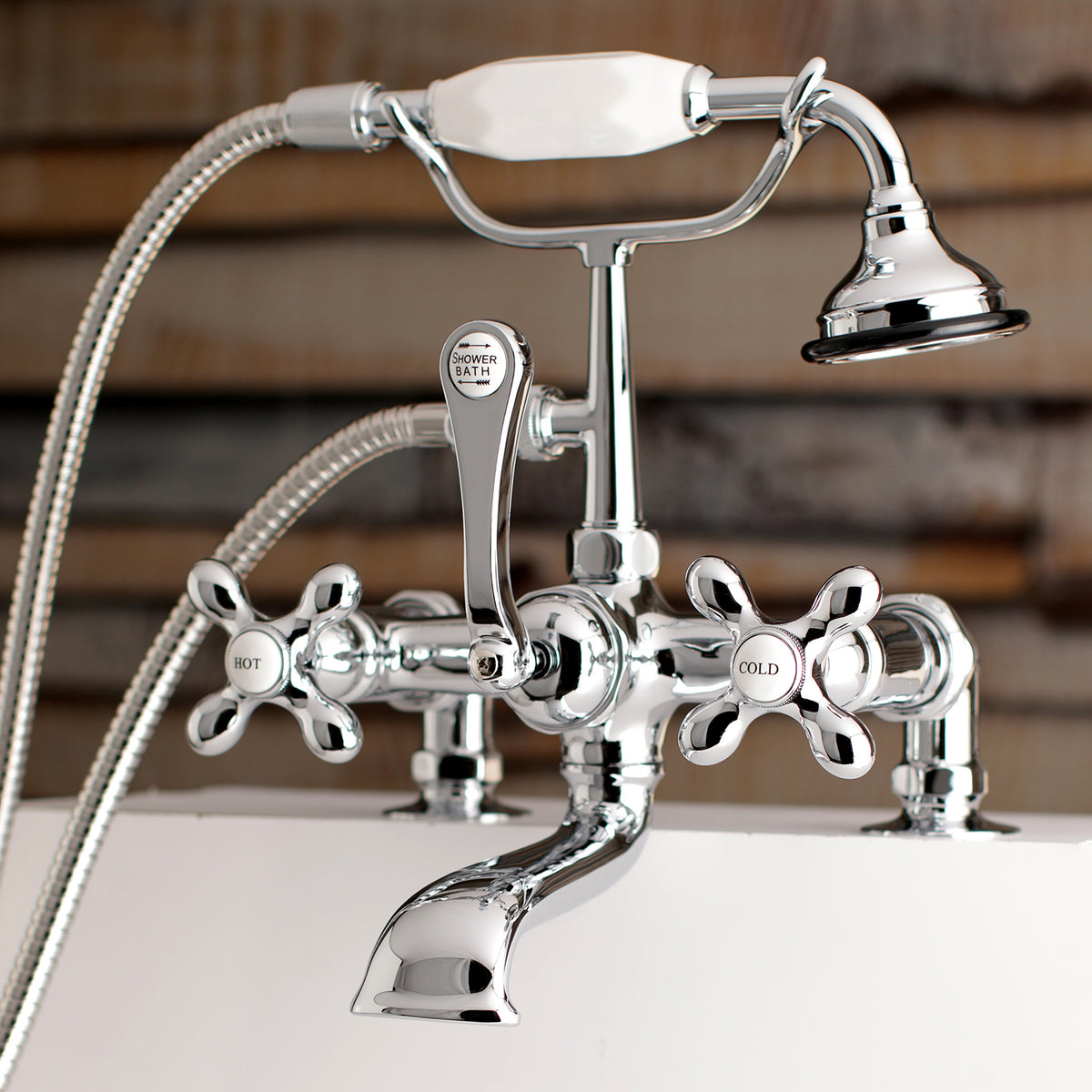 Aqua Vintage 7-Inch Tub Faucet with Hand Shower