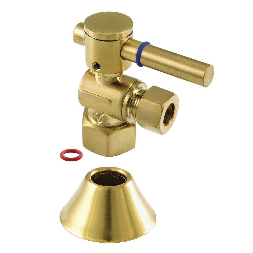 Kingston Brass 1/2-Inch FIP X 3/8-Inch OD Comp Quarter-Turn Angle Stop Valve with Flange