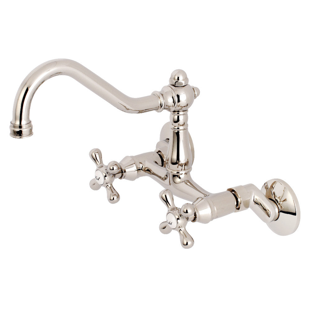 Kingston Brass KS3228AX Vintage 6" Adjustable Center Wall Mount Kitchen Faucet