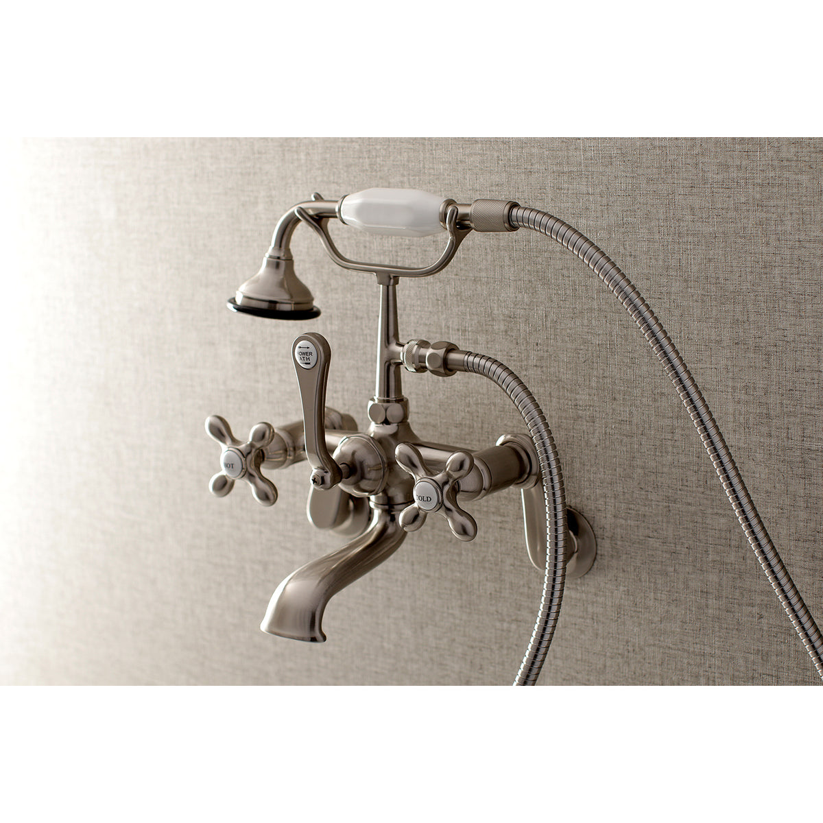 Aqua Vintage Wall Mount Tub Faucet with Hand Shower