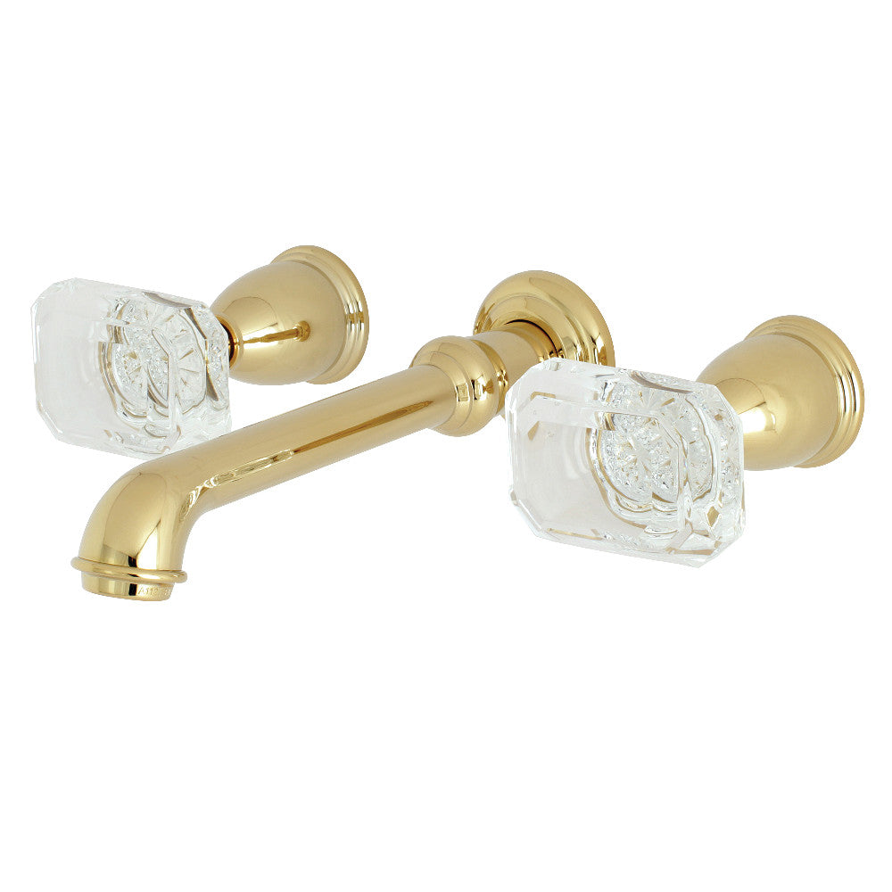 Kingston Brass KS7128WQL Krystal Onyx Two-Handle Wall Mount Bathroom Faucet