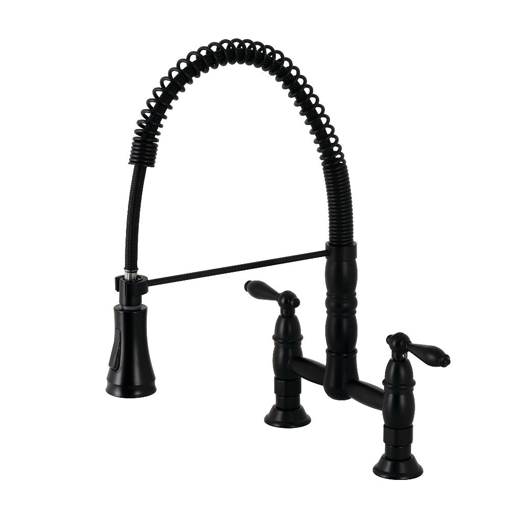 Gourmetier GS1276AL Heritage Two-Handle Deck-Mount Pull-Down Sprayer Kitchen Faucet
