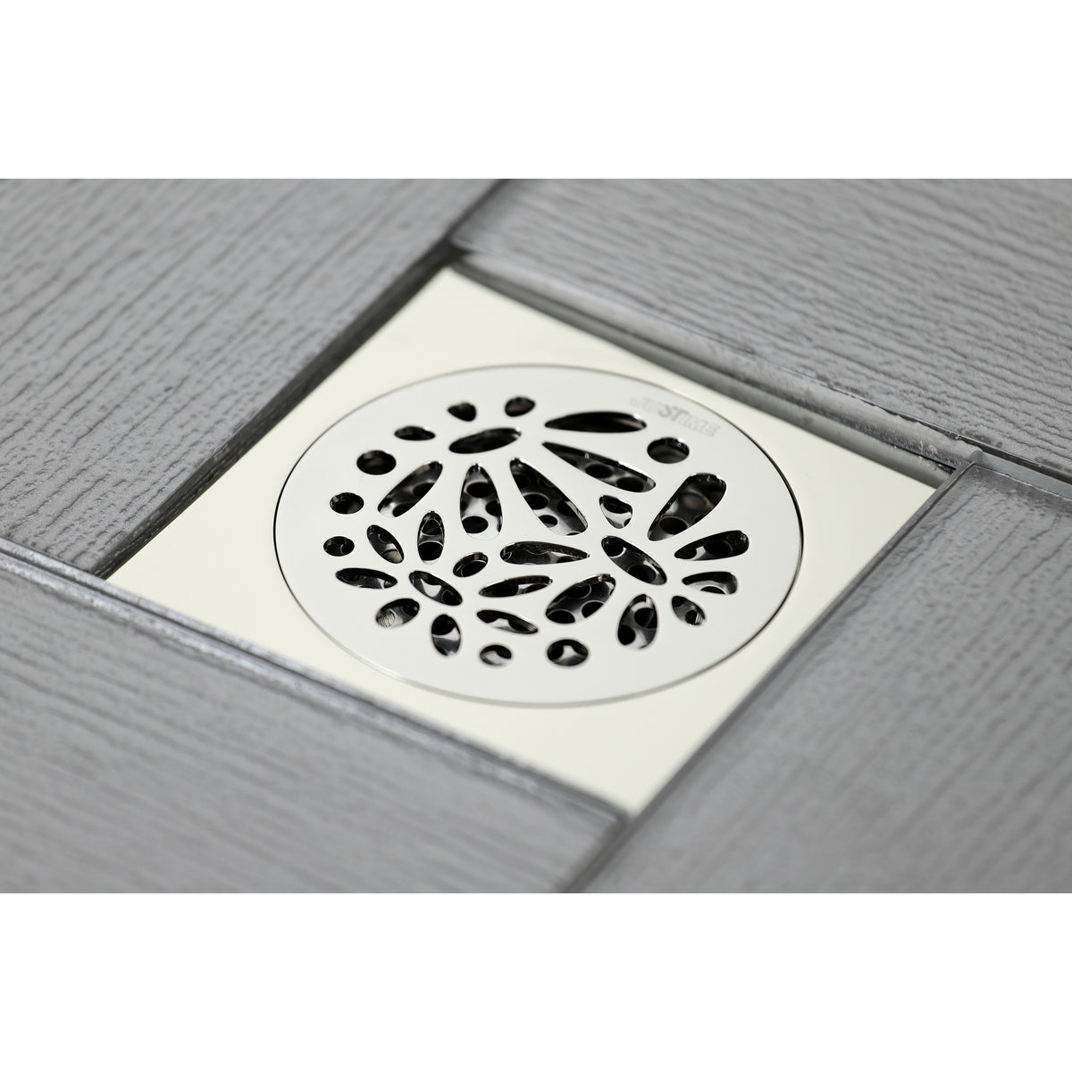 Kingston Brass Watercourse Floral 4" Square Grid Shower Drain