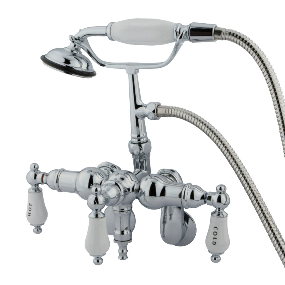 Vintage Adjustable Center Wall Mount Tub Faucet with Hand Shower