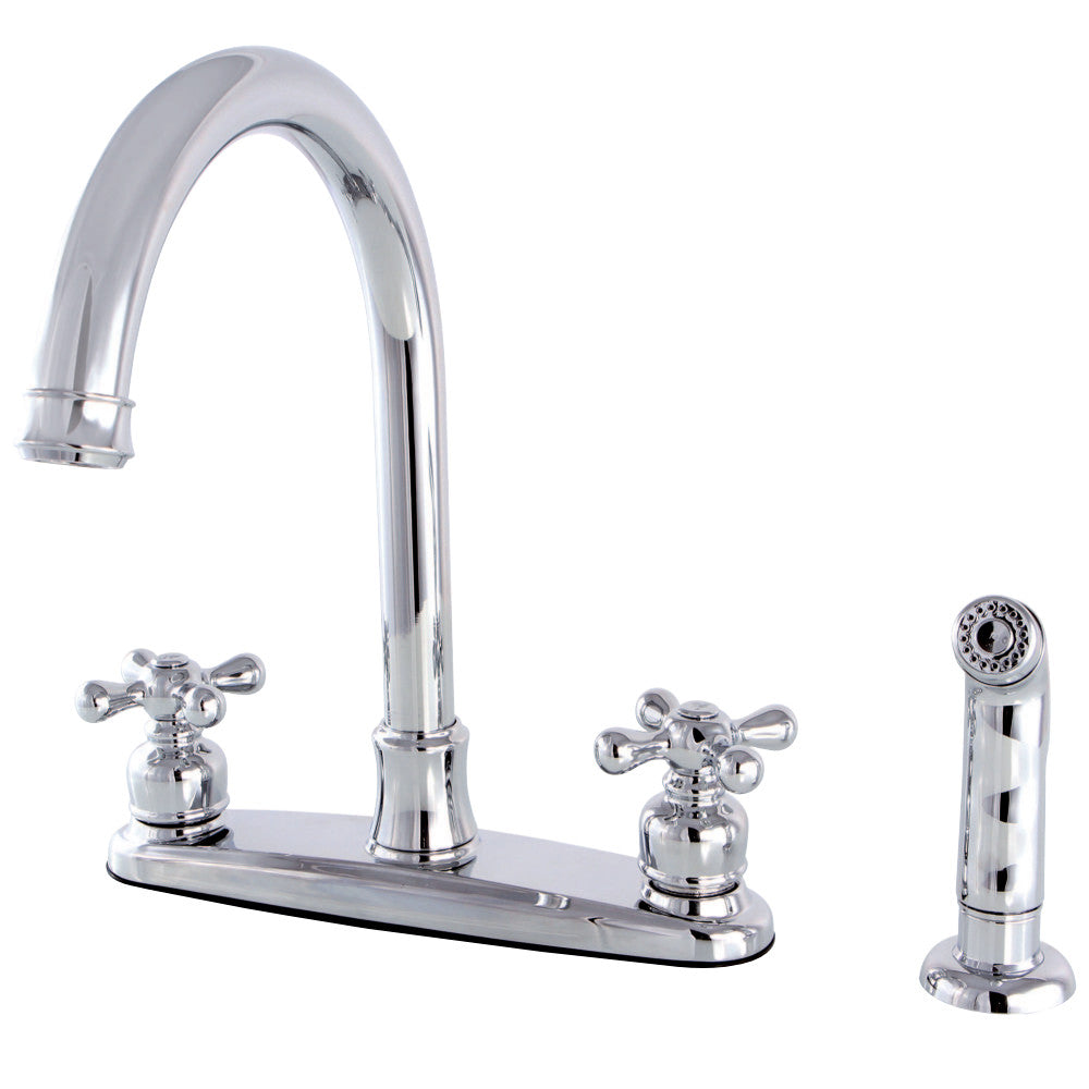 Kingston Brass FB7798AXSP Victorian 8-Inch Centerset Kitchen Faucet with Sprayer