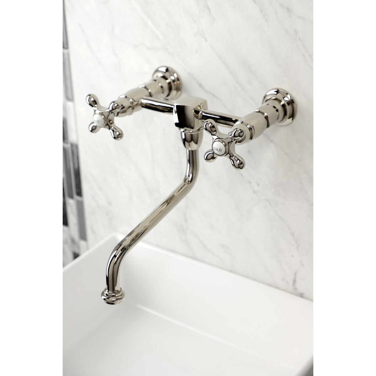 Kingston Brass KS1218AX Heritage Wall Mount Bathroom Faucet