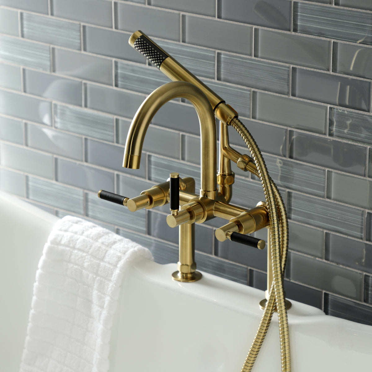 Aqua Vintage Kaiser 7-Inch Deck Mount Clawfoot Tub Faucet