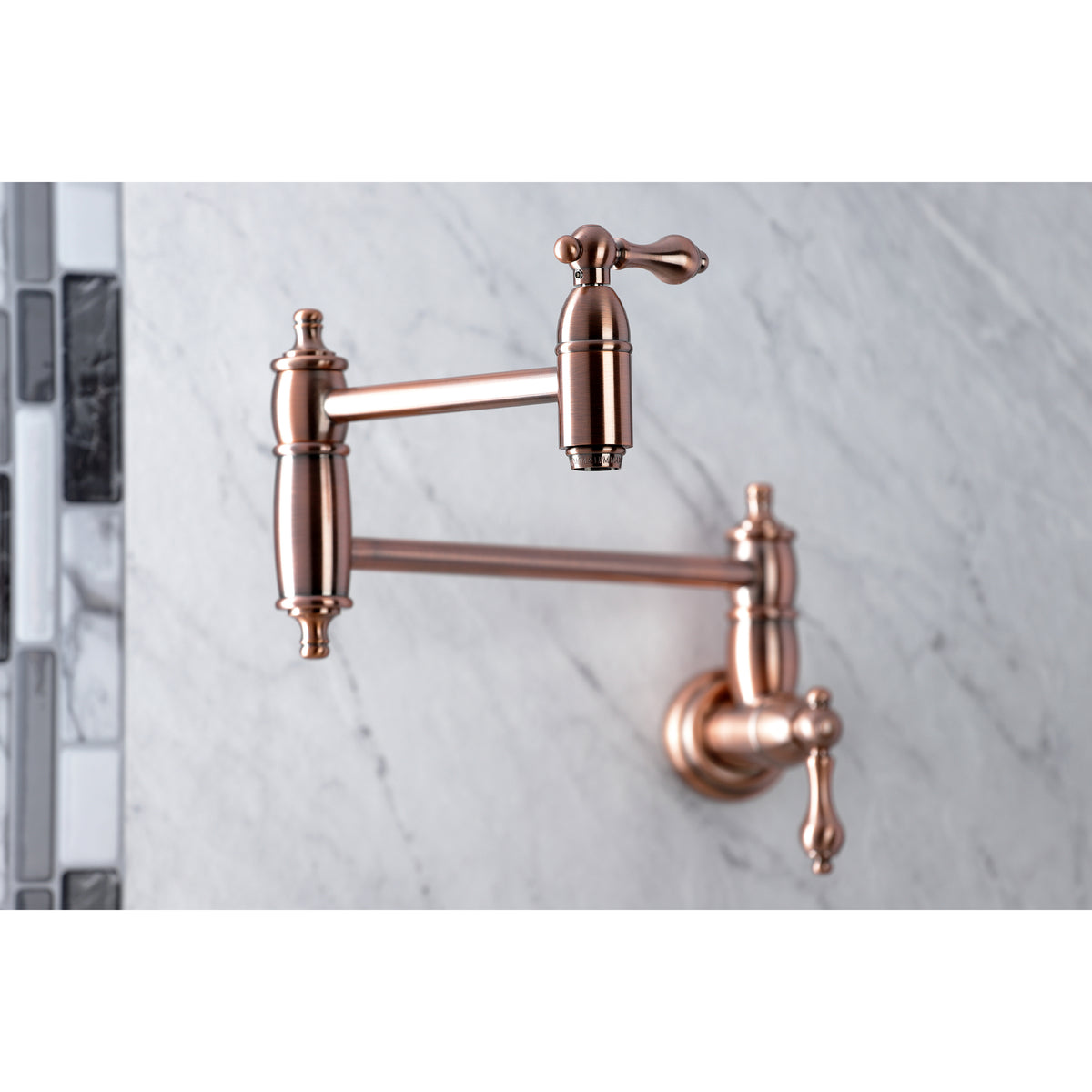Kingston Brass KS3101AL Restoration Wall Mount Pot Filler Kitchen Faucet