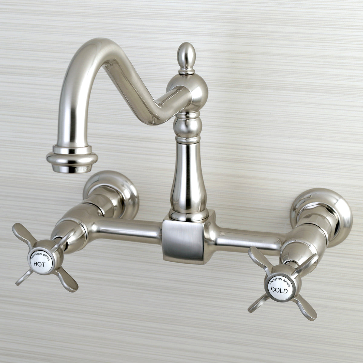 Kingston Brass KS1242BEX Essex Wall Mount Bridge Kitchen Faucet