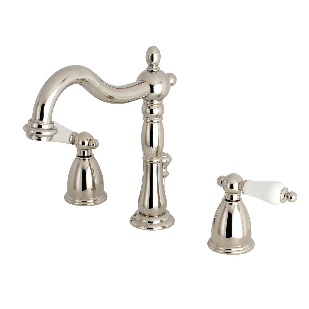 Kingston Brass KB1973PL Heritage Widespread Bathroom Faucet with Brass Pop-Up