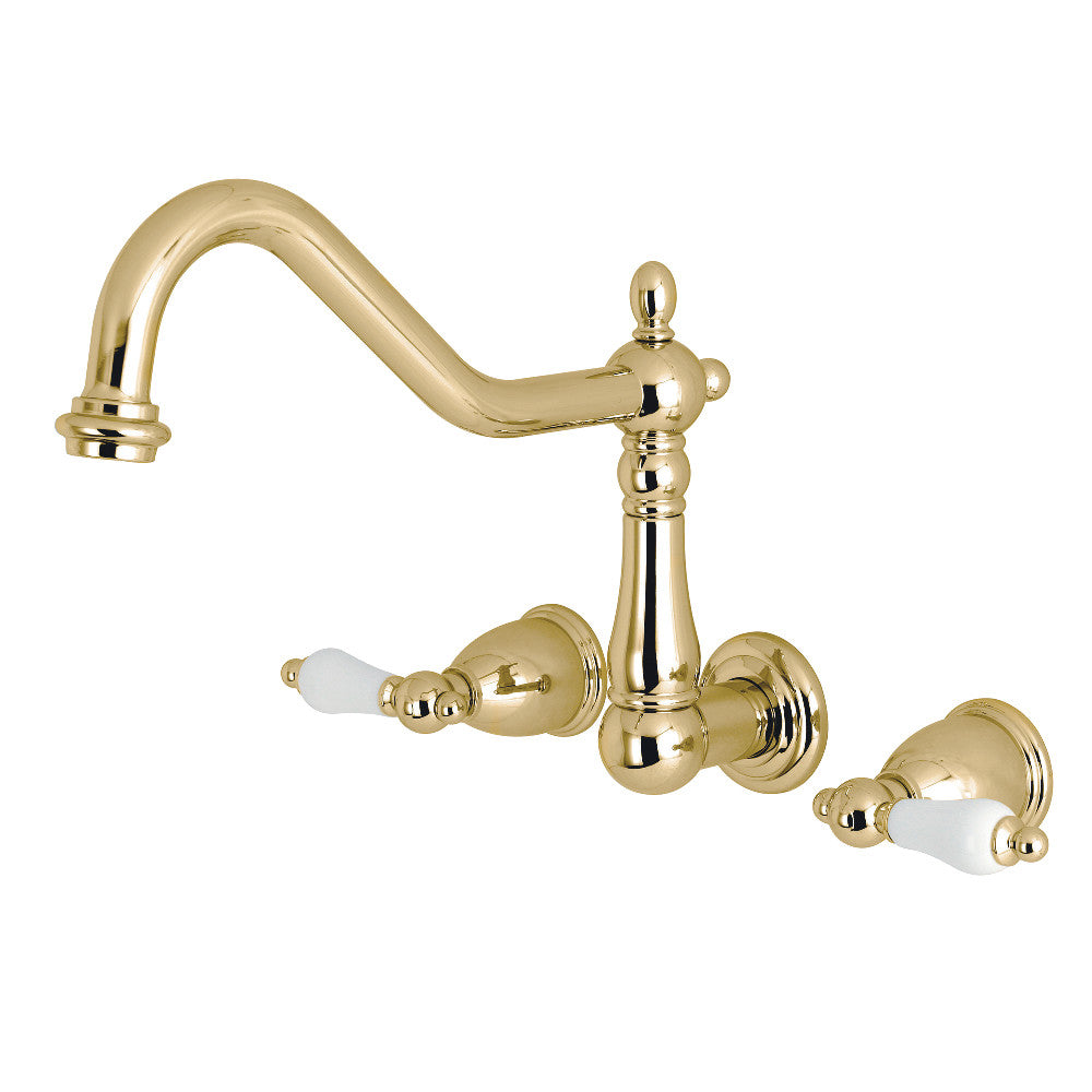 Kingston Brass KS1280PL Heritage Wall Mount Kitchen Faucet