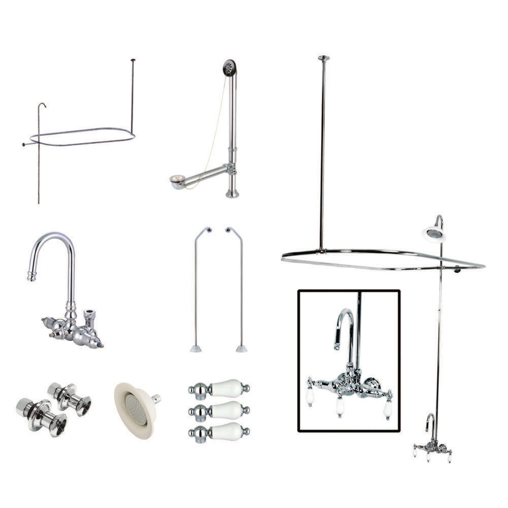 Vintage Gooseneck Clawfoot Tub Faucet Package