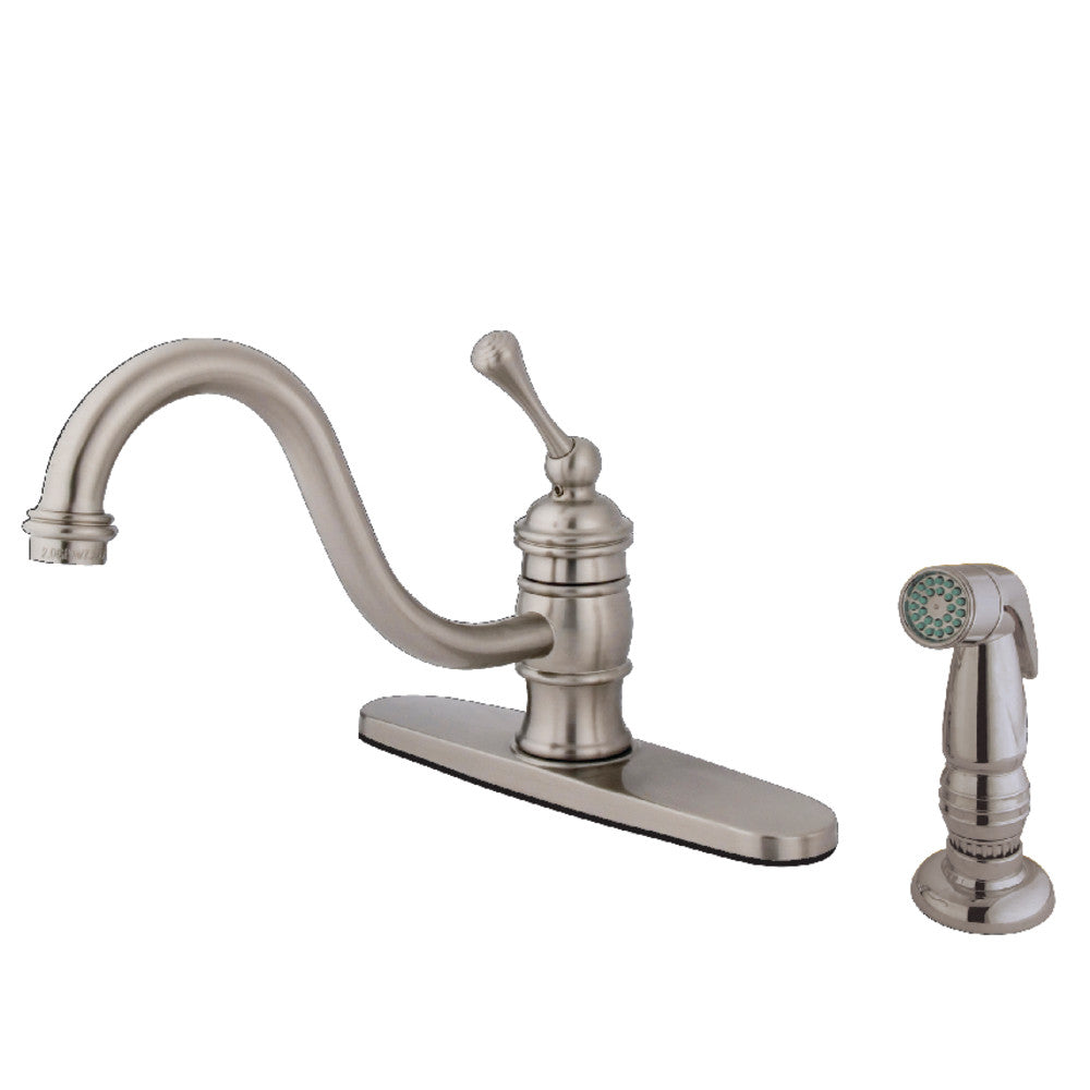 Kingston Brass KB3575BLSP 8-Inch Centerset Kitchen Faucet