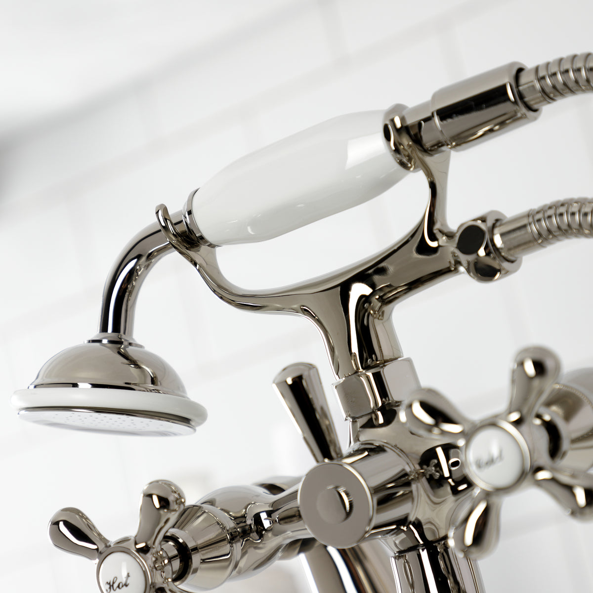 Kingston Deck Mount Clawfoot Tub Faucet with Hand Shower
