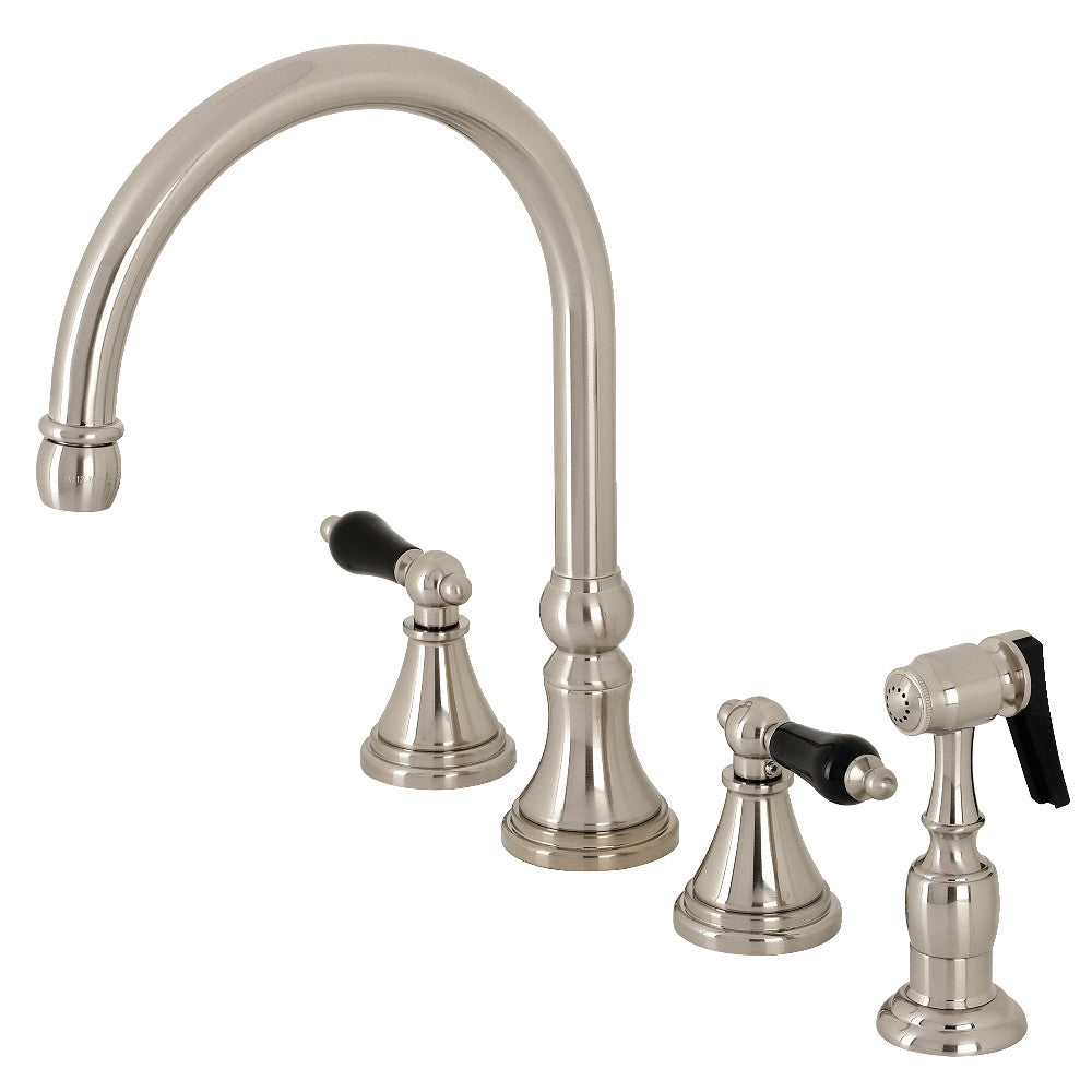 Kingston Brass KS2792PKLBS Duchess Widespread Kitchen Faucet with Brass Sprayer
