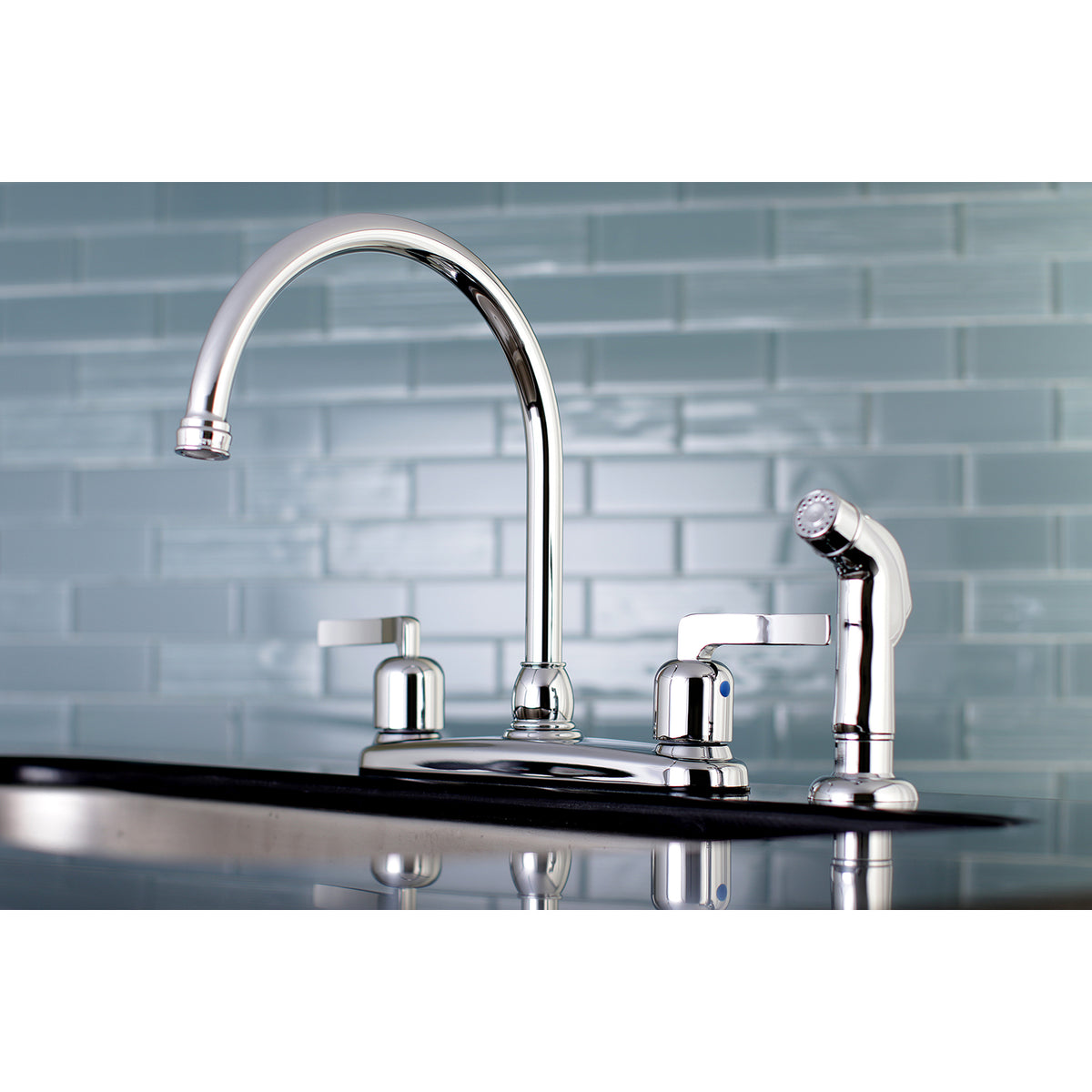 Kingston Brass FB791EFLSP Centurion 8-Inch Centerset Kitchen Faucet with Sprayer