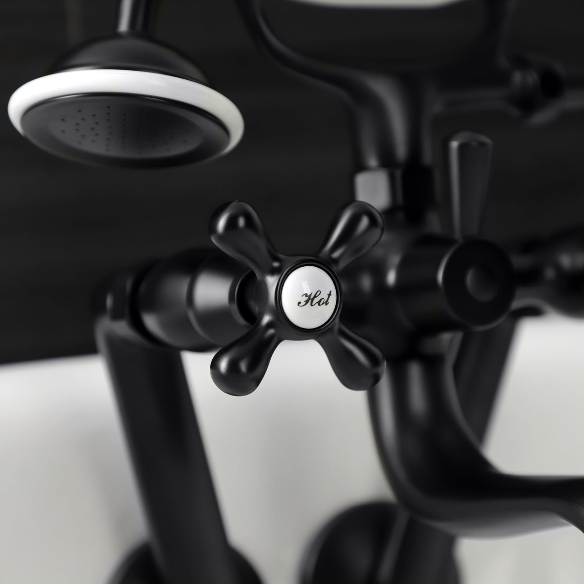 Kingston Wall Mount Clawfoot Tub Faucet with Hand Shower