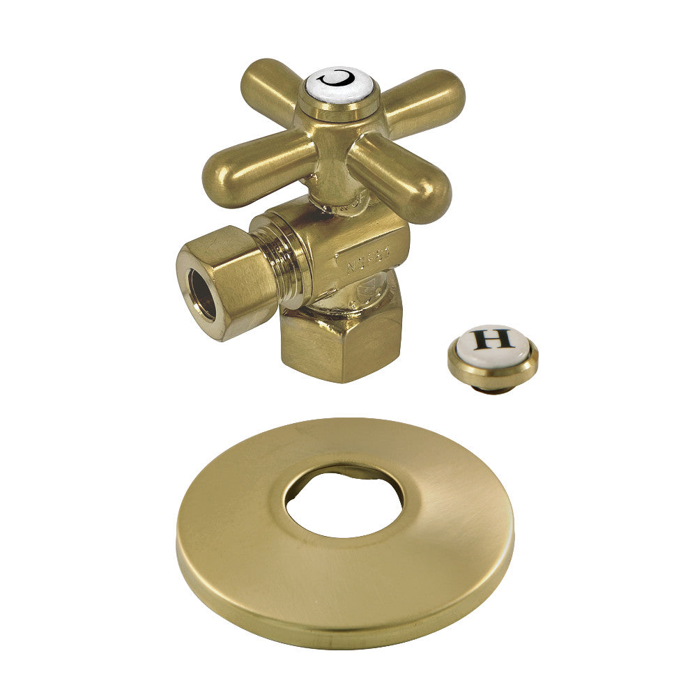 Kingston Brass 1/2-Inch FIP X 3/8-Inch OD Comp Quarter-Turn Angle Stop Valve with Flange