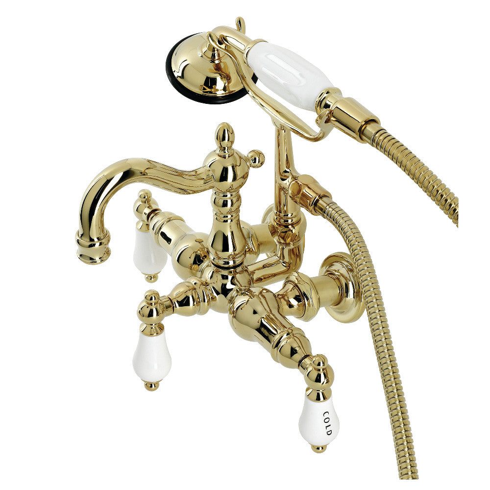 Heritage 3-3/8" Tub Wall Mount Clawfoot Tub Faucet with Hand Shower