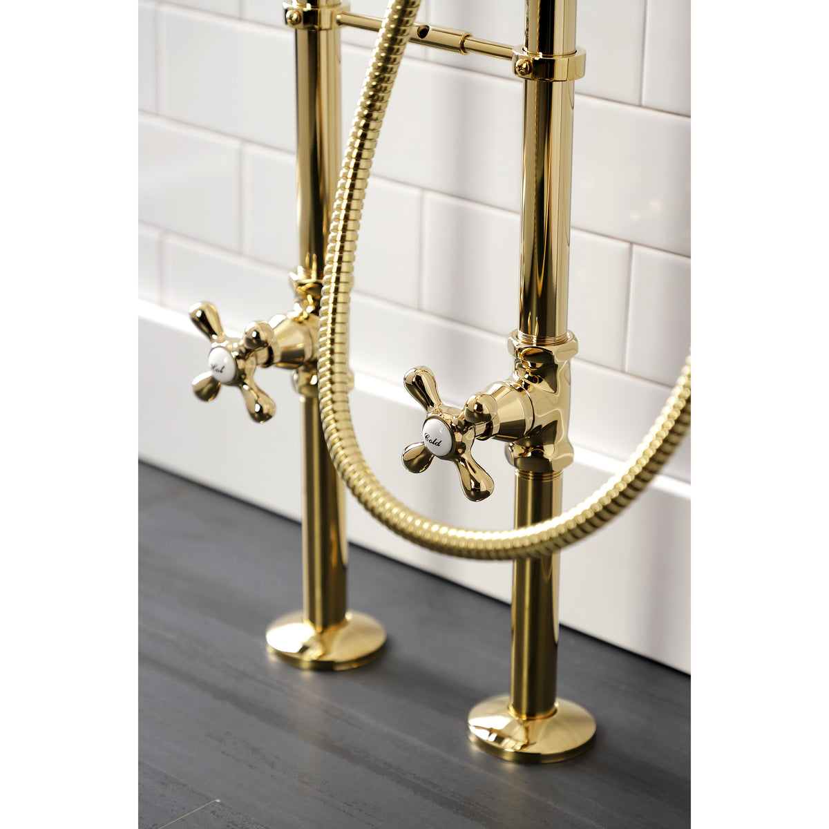 Kingston Freestanding Clawfoot Tub Faucet Package with Supply Line