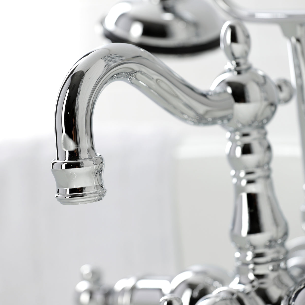 Heritage 3-3/8" Tub Wall Mount Clawfoot Tub Faucet with Hand Shower