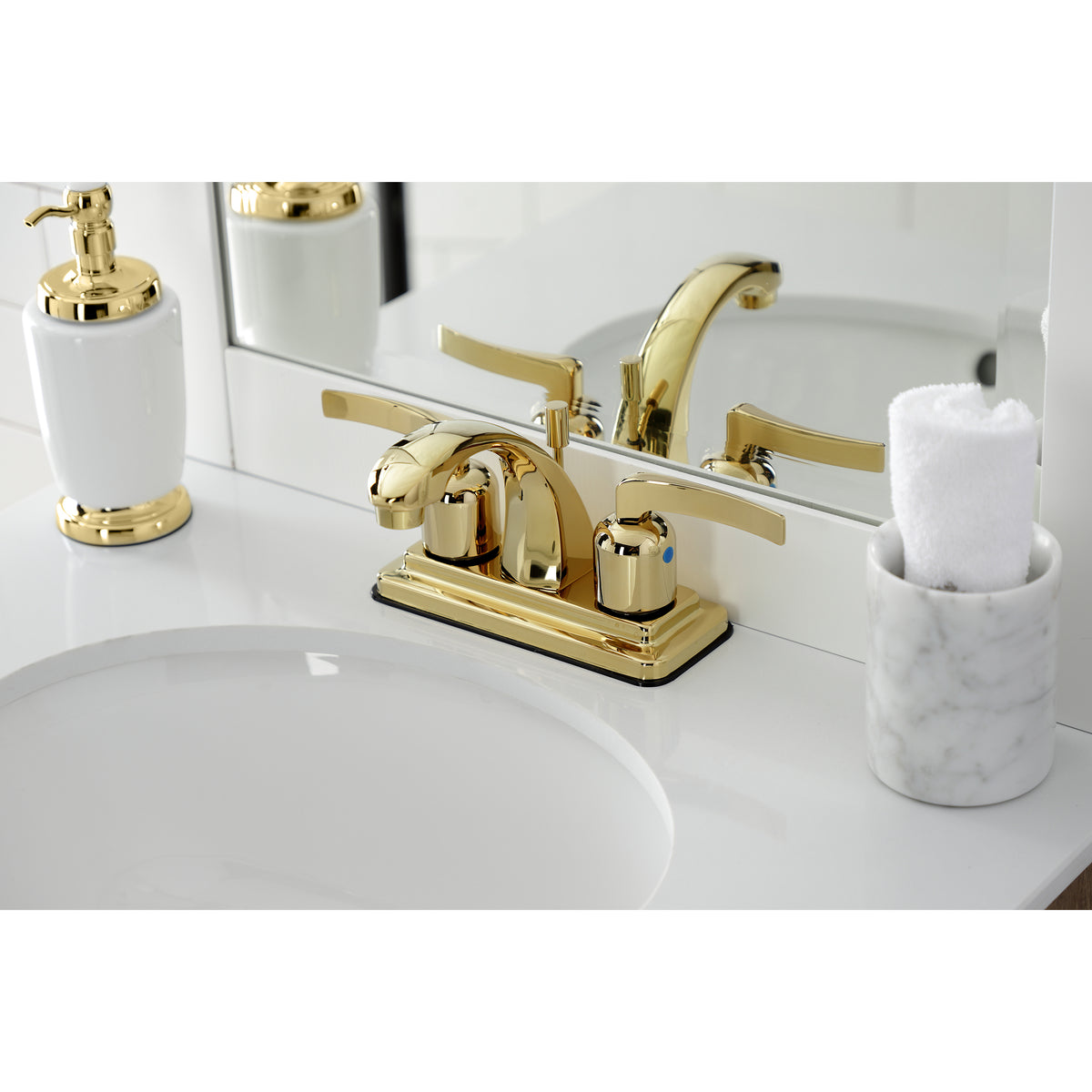 Kingston Brass KB4642EFL 4 in. Centerset Bathroom Faucet