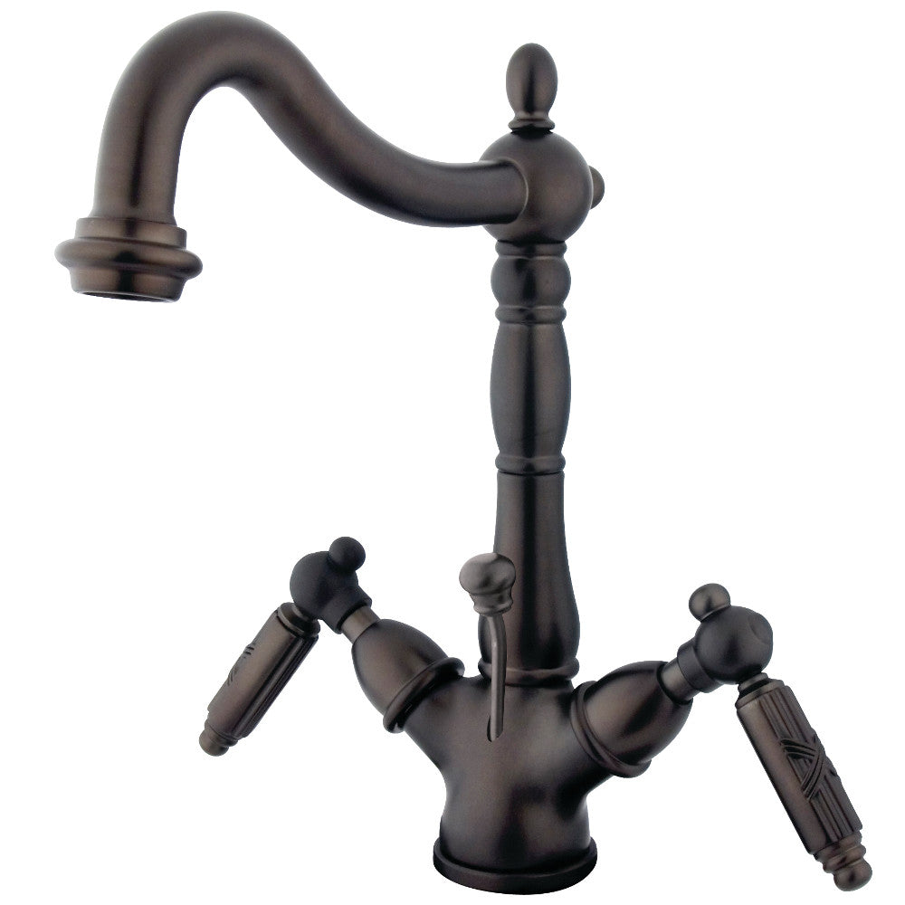Kingston Brass KS1435GL Victorian Two-Handle Bathroom Faucet with Brass Pop-Up and Cover Plate