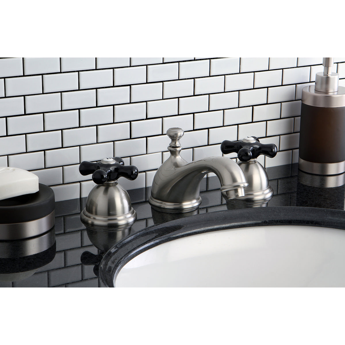 Kingston Brass KS3961PKX Duchess Widespread Bathroom Faucet with Brass Pop-Up