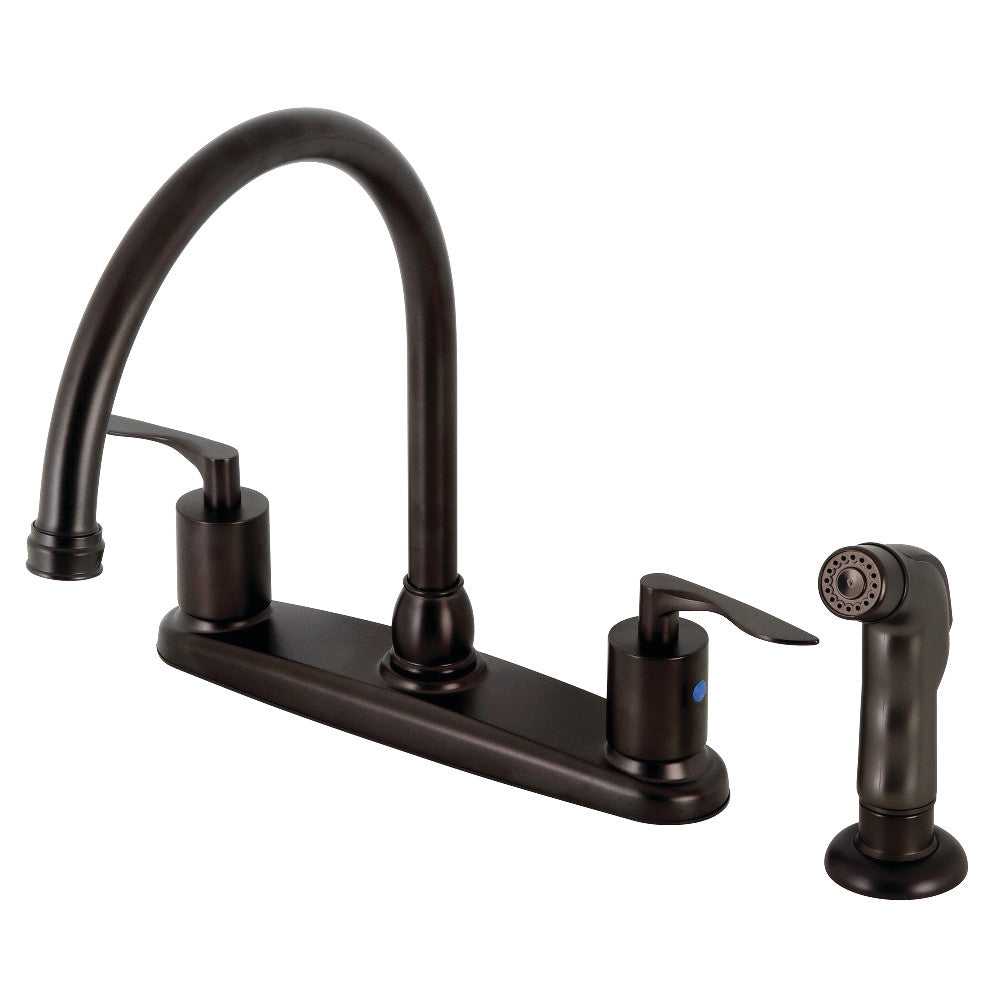 Kingston Brass FB798SVLSP Serena Centerset Kitchen Faucet with Plastic Sprayer