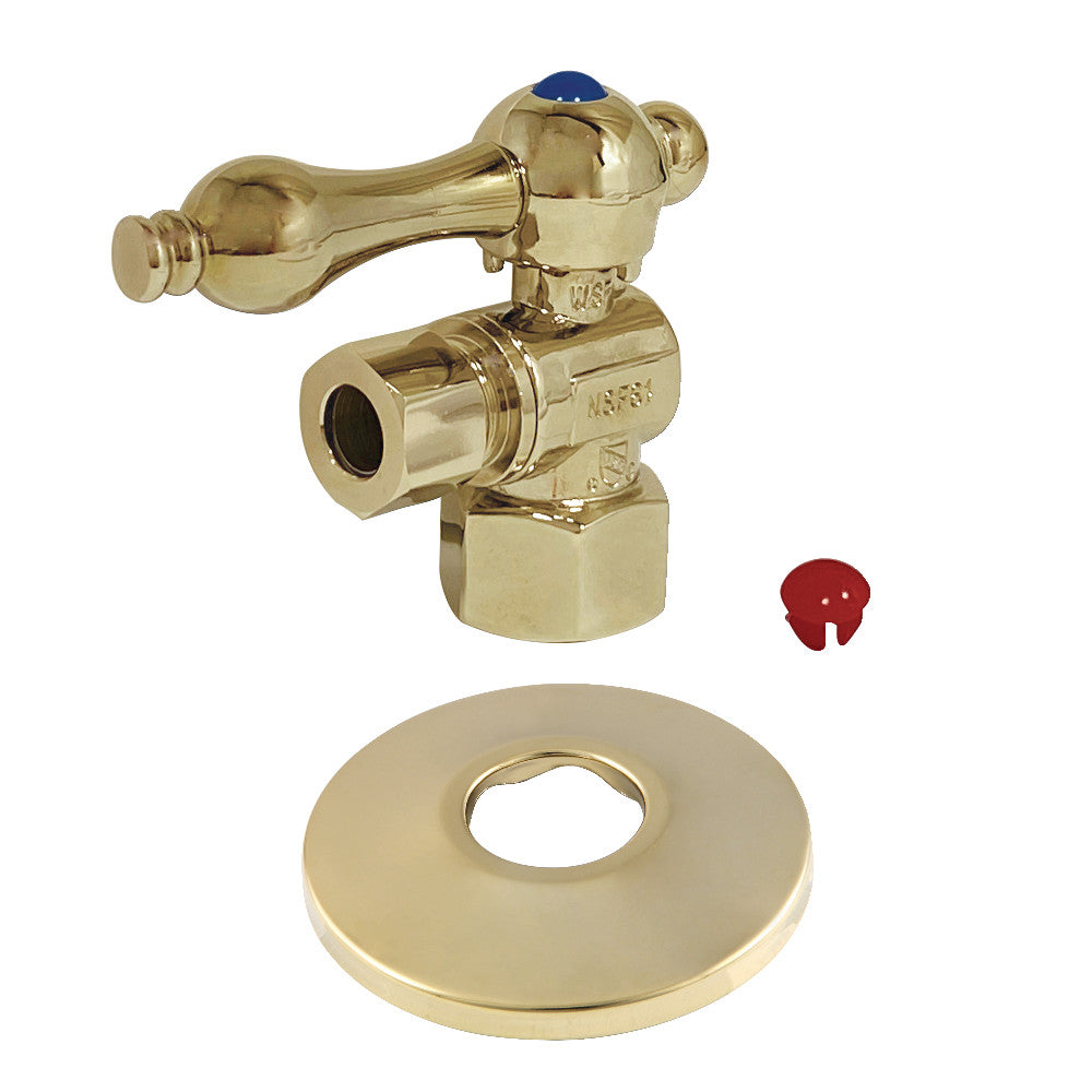 Kingston Brass Quarter Turn Valve with Flange (1/2" FIP X 3/8" OD Compression)