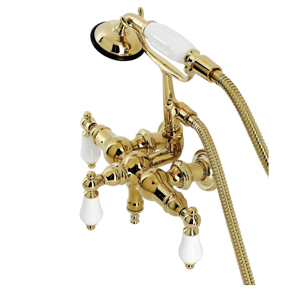 Vintage 3-3/8" Tub Wall Mount Clawfoot Tub Faucet with Hand Shower
