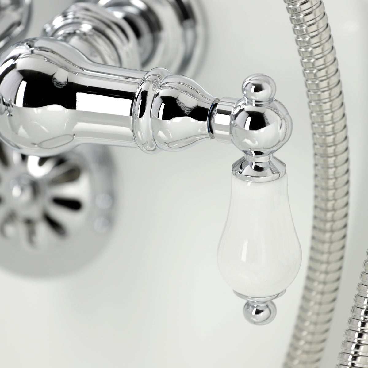 Vintage 3-3/8" Tub Wall Mount Clawfoot Tub Faucet with Hand Shower