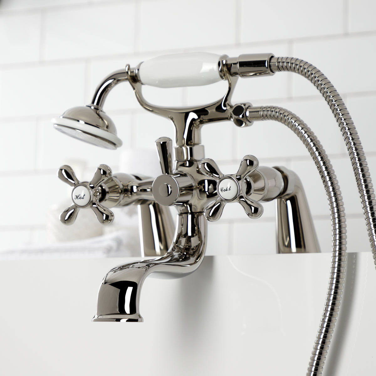 Kingston Deck Mount Clawfoot Tub Faucet with Hand Shower