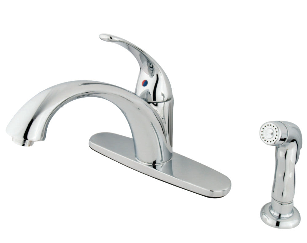 Kingston Brass KS6578VLSP Vintage Single Handle Kitchen Faucet With Plastic Sprayer