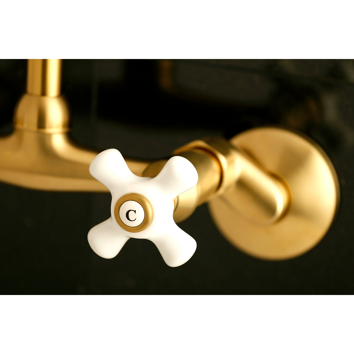 Kingston Brass KS613SB Kingston Two Handle Wall Mount Kitchen Faucet