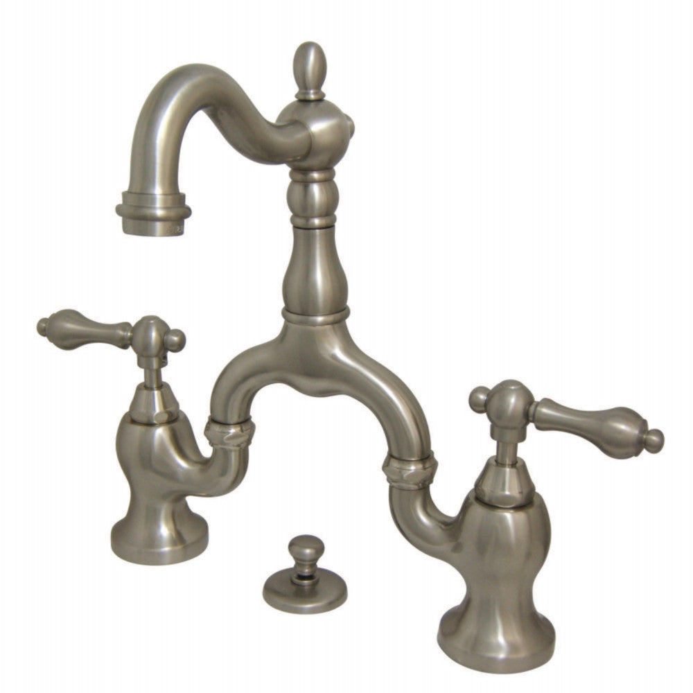 Kingston Brass KS7975AL English Country Bridge Bathroom Faucet with Brass Pop-Up