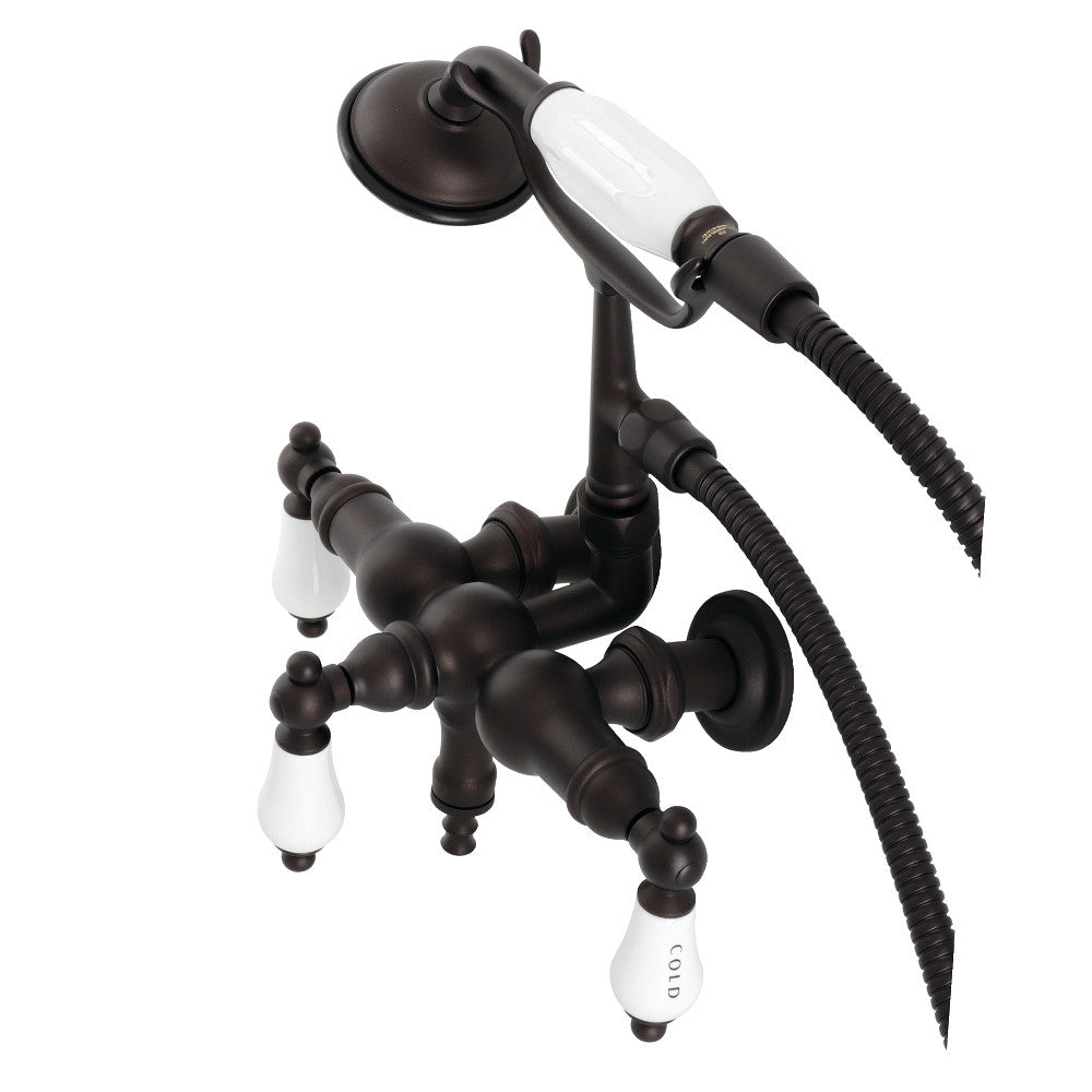 Vintage 3-3/8" Tub Wall Mount Clawfoot Tub Faucet with Hand Shower